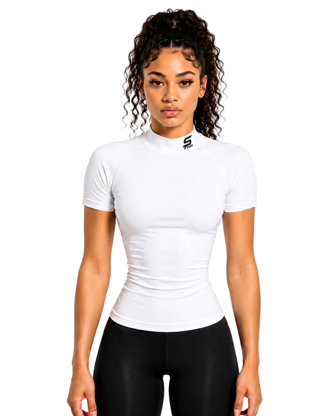 $HHH® Mock Neck Short Sleeve Compression Shirt