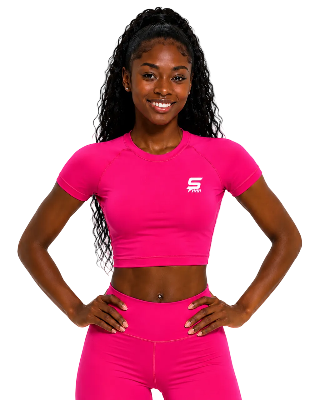 $HHH® Cropped Short Sleeve Compression Shirt
