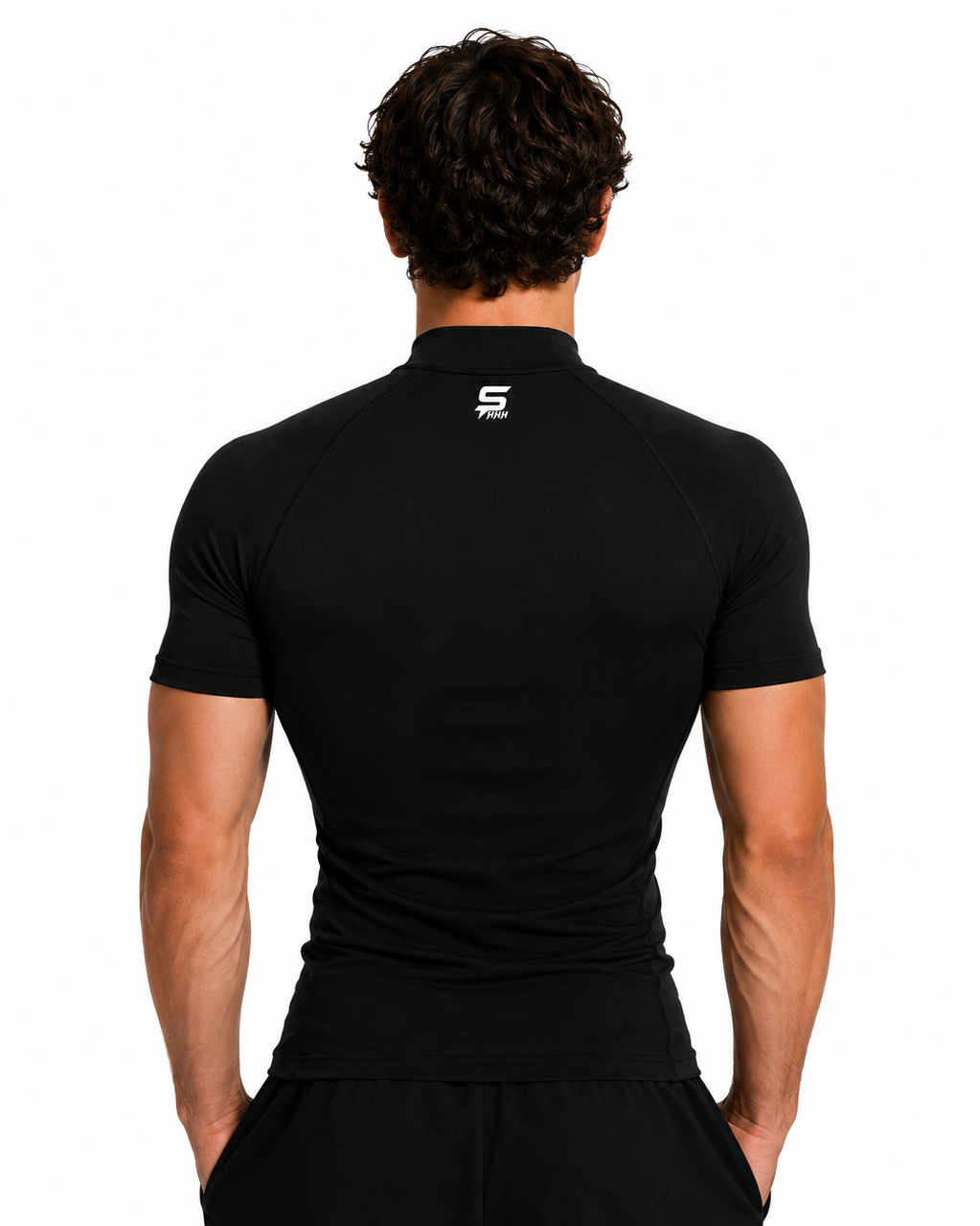 $HHH® Mock Neck Short Sleeve Compression Shirt